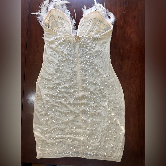 NWOT Rhinestone Mini Dress Mesh See Through Zip Up Sleeveless Backless Dress - Picture 9 of 14